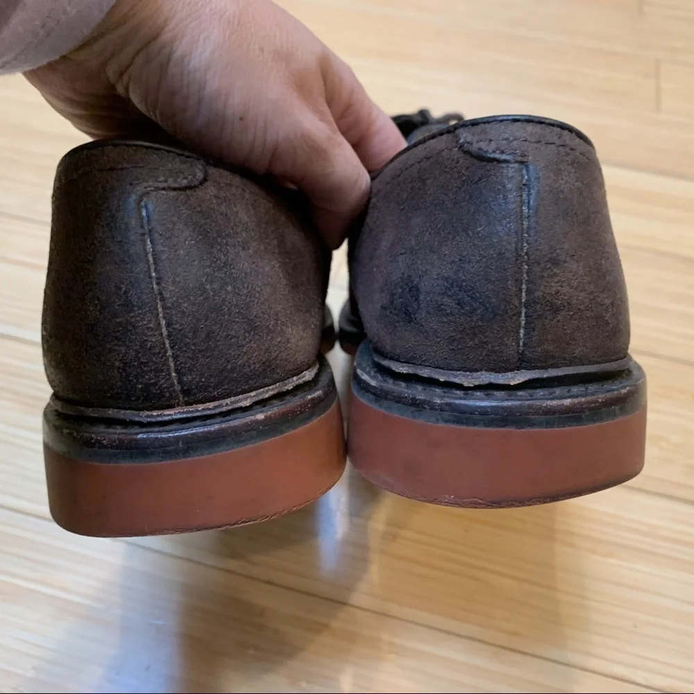 Frye Distressed Brown Suede Lace Up Oxfords, 8.5.